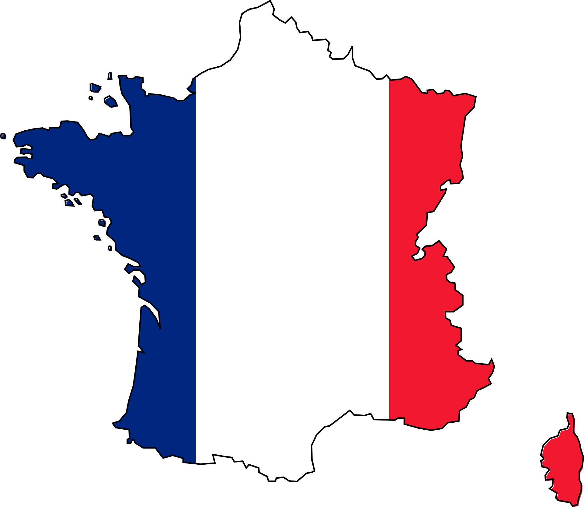 Flag France Map royalty-free vector graphic. Free for use & download.